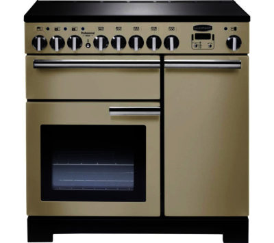 RANGEMASTER  Professional Deluxe 90 Electric Induction Range Cooker - Cream & Chrome